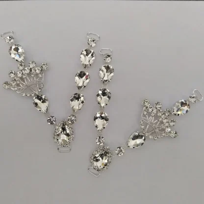 2 uds estilo bohemio cristal Rhinestone zapato cadena hebilla Bikini chanclas conectores Metal ropa bolsas gorra DIY costura de prendas