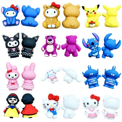 10 Uds. Cuentas de silicona 3D Sanrio cuentas 3d de silicona hechas a mano DIY pluma joyería colgante accesorios al por mayor regalos Diy