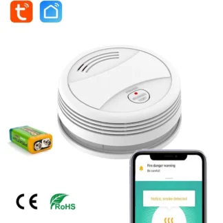 Tuya-Detector de humo de fuego WIFI, sistema de alarma de seguridad para jardín, casa de humo, oficina, Control por aplicación SmartLife, alarma de incendio
