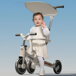 Triciclos multifuncionales para niños de 1 a 3 años, triciclo infantil plegable, ligero, con toldo, 4 en 1, bicicletas de equilibrio