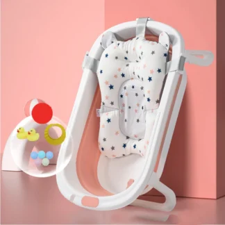 Bañera plegable para bebé, hogar, Hotel, ajustable, portátil, bañera de natación para bebé recién nacido, cubo de baño con fondo antideslizante para Baby Shower