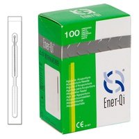 Aguja de Acupuntura Mango Plata con Cabeza Redonda y sin Guía 100 agujas (0,26x25mm / 32x1cun) Ener-Qi