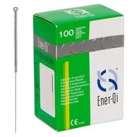 3 x Aguja de Acupuntura Mango Plata con Cabeza Redonda y sin Guía 100 agujas (0,26x13mm / 32x0,5cun) Ener-Qi