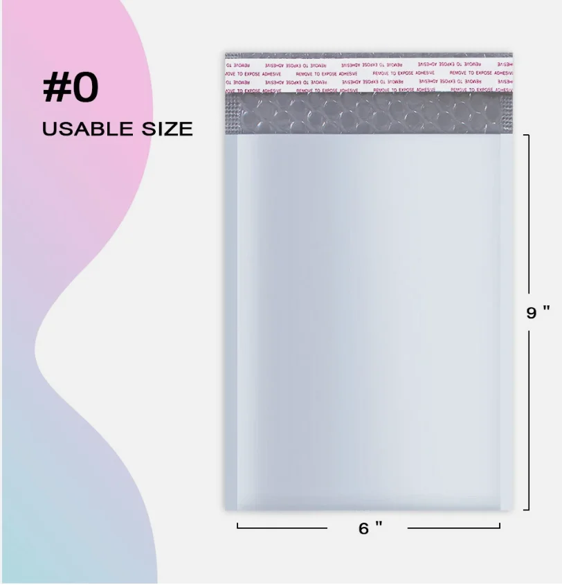 500 sobres publicitarios de burbujas de poliéster # 0 6x9 sobres acolchados bolsas de envío autosellado ligero hecho en EE. UU. caja al por mayor