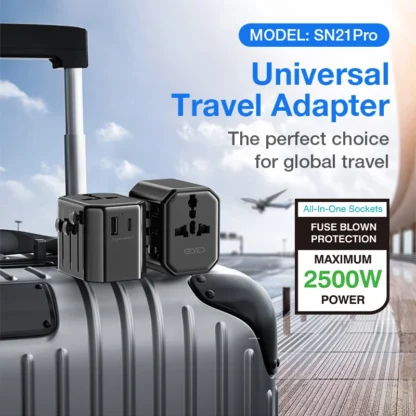 Adaptador de viaje Universal Global 2025, enchufes USB, convertidor de adaptador de corriente CA con bloqueo de seguridad de protección infantil para AU, EE. UU., Reino Unido y UE