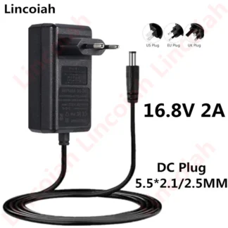 Cargador de destornillador de 16,8 V 2A para cargador de batería de litio 18650 14,4 V 4S serie 4S cargador de pared de batería de iones de litio AC100-240V UE/EE. UU.