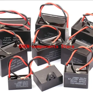 Condensador de arranque de ventilador de escape, CBB61, 450V, 0,1 uF, 1uf ~ 20uF, 450VAC/500V, 1,2 UF, 1,5 UF, 1,8 UF, 2UF, 3UF, 5UF, 10UF, 18UF, nuevo, 1 ud.