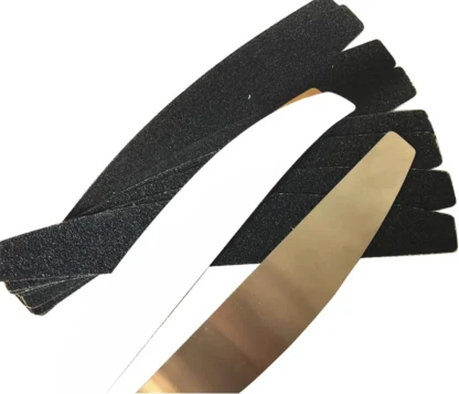 1 lima de uñas de metal con 1 juego (10 piezas) almohadillas extraíbles almohadillas de papel de lija de repuesto lima de uñas en forma de media luna