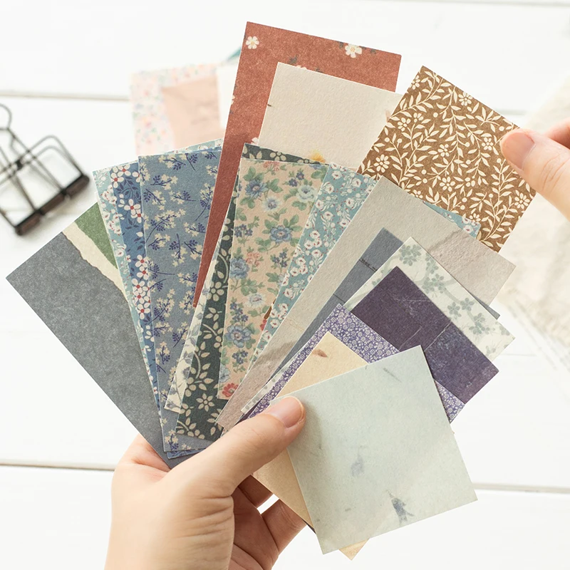 Paquete de papel de 60 uds., papel Retro con patrón Floral romántico Vintage para álbum de recortes, diario, planificador