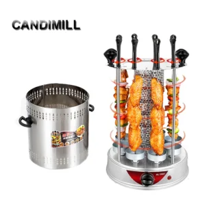 CANDIMILL-parrilla eléctrica para barbacoa, 220V, asador doméstico, máquina giratoria sin humo para brochetas de cordero asado