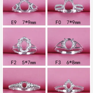 Base de ajuste de anillo en blanco vacía para la fabricación de joyas, configuración de piedras preciosas facetadas de plata de ley 925 sin accesorios de piedra EFG