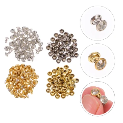 100 Uds. Remache de diamantes de imitación DIY accesorios para bolsos remaches bolso tachuelas de cristal botones decoraciones de ropa cristal