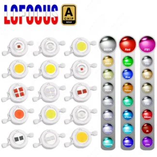 Chip LED de alta calidad 1W 3W 5W Blanco cálido Blanco natural Blanco frío Rojo Verde Azul Amarillo Espectro completo 440nm 660nm Para Spotlight Grow Light Aquarium Light Spotlight Bombilla LED