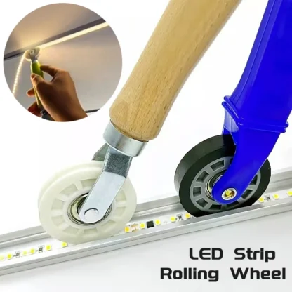 Rodillo de mango de rueda de goma, tira de luz LED de 6-8mm, herramienta de instalación, perfil de aluminio, cinta de silicona, accesorios de montaje de lámpara de barra dura fija