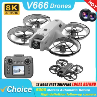 V666 Mini Rc Drone 8K HD 4 canales 6 ejes modo sin cabeza helicóptero 360 ° Flip Control Remoto Quadcopter Toys Mini Drone Fors Regalos para niños