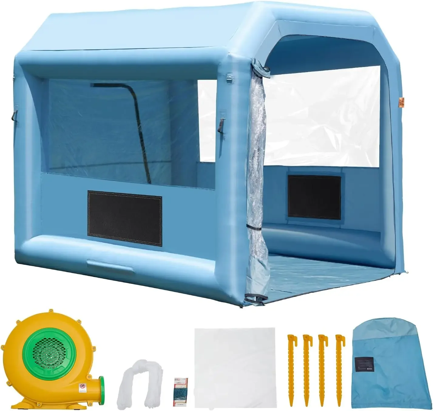 Cabina de pintura inflable, cabina de pulverización inflable de 9,8 x 8,2 x 8,2 pies, con potente soplador de 550 W y sistema de filtro de aire