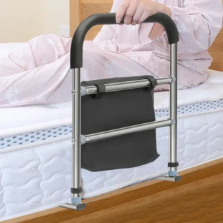 Rieles de cama para adultos mayores, 46x42CM, barandilla de cama, asistencia para personas mayores, barandilla protectora de bastón de cama de seguridad, tres rieles en forma de L