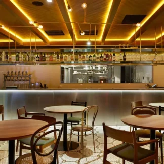 Caja de proyecto de 5 estrellas, muebles de diseño de lujo ligeros personalizados, juego de muebles de comedor para restaurante y Hotel