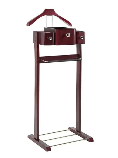 Perchero de oficina para adultos, perchero americano de madera maciza, estante para traje de suelo a techo, estante totalmente de madera maciza