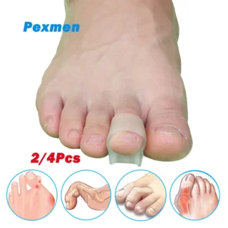 Pexmen-Corrector de dedos de martillo de Gel, alisador de punta de martillo para dedos de garra doblada torcida y rizada, para detener la superposición y frotar los dedos del pie, 2/4 Uds.
