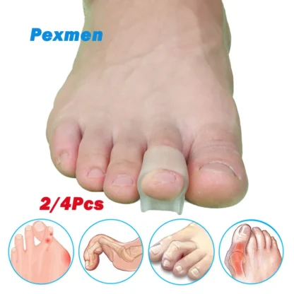 Pexmen-Corrector de dedos de martillo de Gel, alisador de punta de martillo para dedos de garra doblada torcida y rizada, para detener la superposición y frotar los dedos del pie, 2/4 Uds.