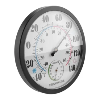 Termómetro/higrómetro meteorológico para interiores y exteriores, A63T-10 pulgadas, para Patio, decoración de pared, No necesita batería