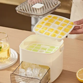 Máquina para hacer hielo portátil y cajón con mango, máquina para hacer hielo compacta para el hogar, oficina, uso doméstico y al aire libre