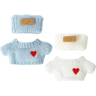 Ropa y accesorios para muñecas de 17 cm, paquete de 2 suéteres para muñecas con sombreros para muñecas de 17 cm, trajes de punto para juguetes de peluche de 17 cm, Mini invierno S