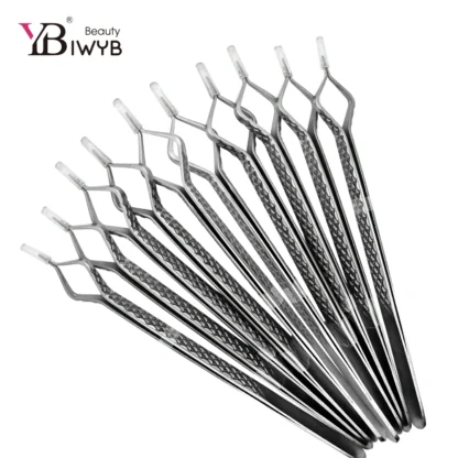 Pinzas para injerto de pestañas de nuevo estilo, pinzas para separación de cabello de alta precisión de acero inoxidable