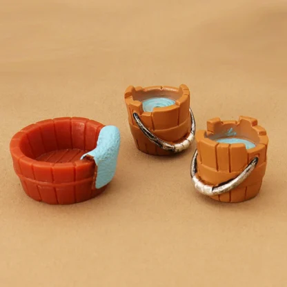 1 Juego de Mini cubo de lavabo de agua de simulación, decoración en miniatura, modelo de casa de muñecas, accesorios de paisaje, adornos