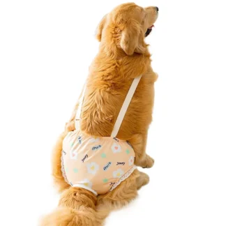Bragas sanitarias reutilizables para mascotas, transpirables con correas, pañales de seguridad para perros grandes, ajustables, cómodos de llevar