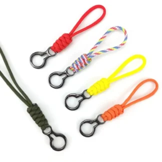 LLavero de Paracord antipérdida, correa de muñeca, mochila, paraguas, llavero de cuerda, cordón colgante, llavero tejido trenzado para hombres y mujeres