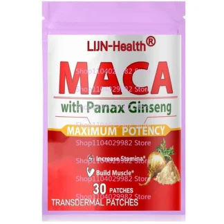 30 parches Parches transdermicos de raíz de maca con raíz de ginseng Panax para hombres y mujeres apoyan el estado de ánimo de rendimiento energético