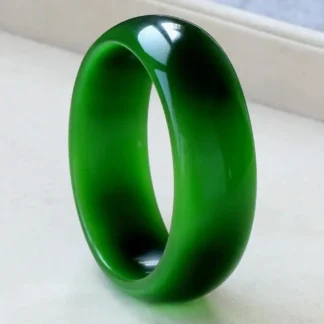Pulsera de ópalo verde, pulsera grande, ancha y gruesa.