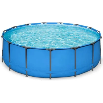 Steel Pro MAX 15' x 48" Piscina familiar redonda de metal y acero sobre el suelo para patio trasero al aire libre