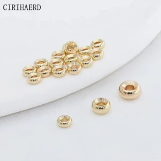 Suministros para cuentas de rueda de joyería, separadores chapados en oro de 14K/18K para cuentas, pulseras DIY, collares, accesorios para hacer joyas