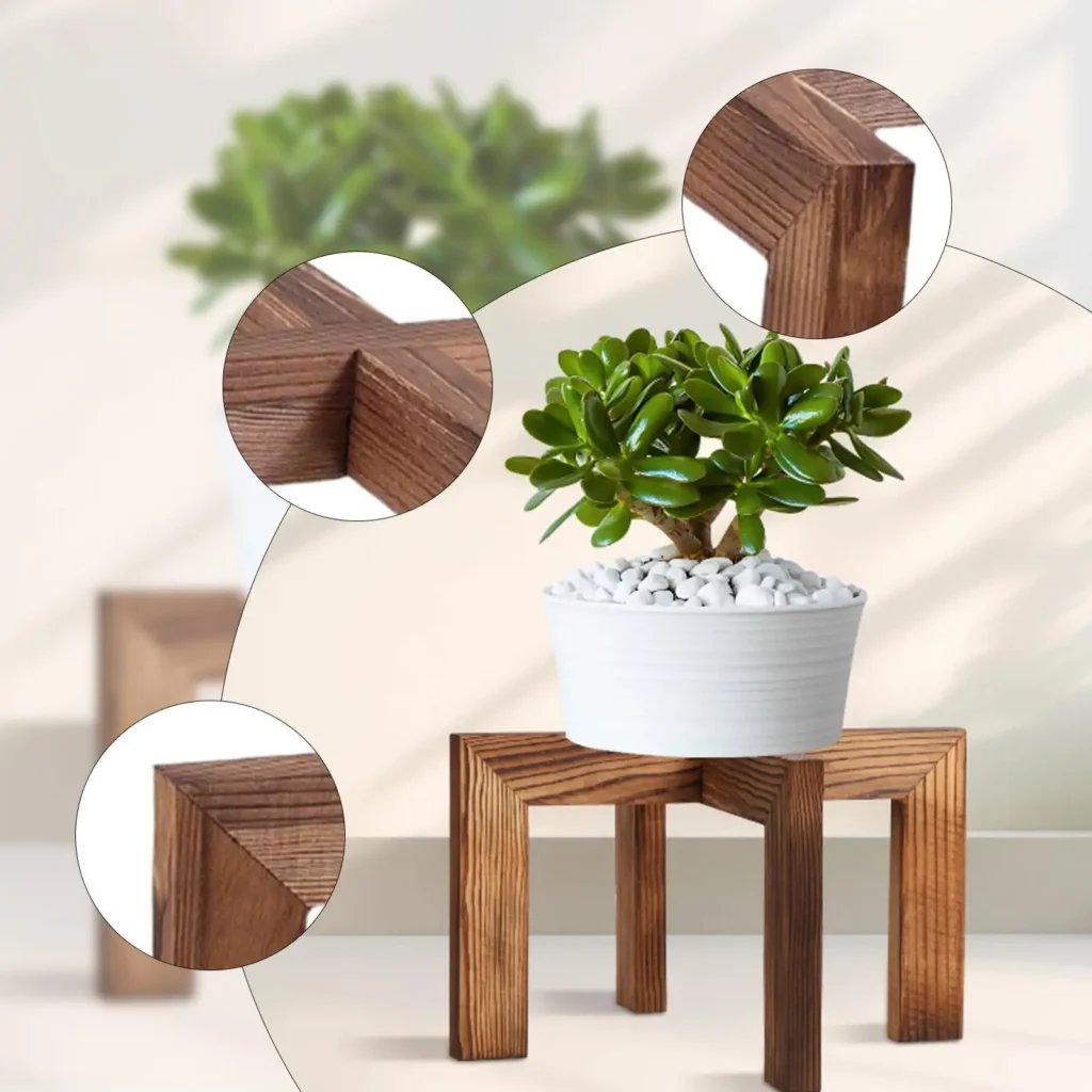 Soporte de madera para plantas, estante multiusos para bonsái, soporte creativo para maceta de interior para cocina, interior, exterior, balcón, oficina, sala de estar
