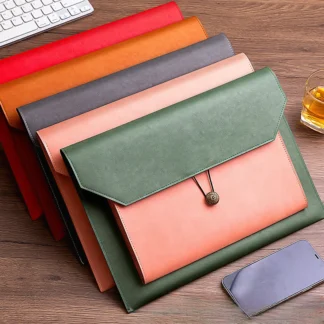 Bolsa de archivo de cuero Bolsa de archivo de papel A4 Bolsa de carpetas Información Maletín de negocios Bolsa de almacenamiento de facturas