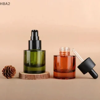 Botellas cuentagotas de fondo grueso de 30ml, reactivo, gotas para los ojos, vidrio ámbar, botella de pipeta líquida para aromaterapia, botellas rellenables para viaje