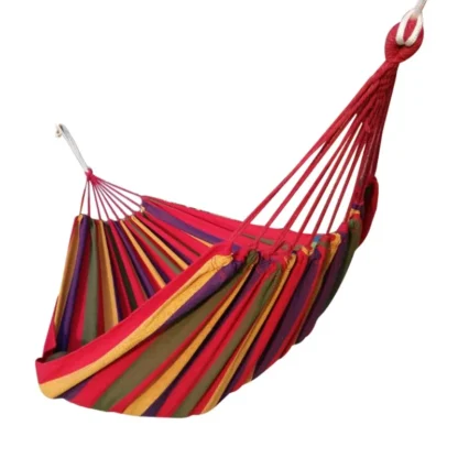 Hamaca de algodón portátil para acampar, hamaca de jardín resistente suspendida, cómoda hamaca de tela para terraza exterior/interior y patio trasero