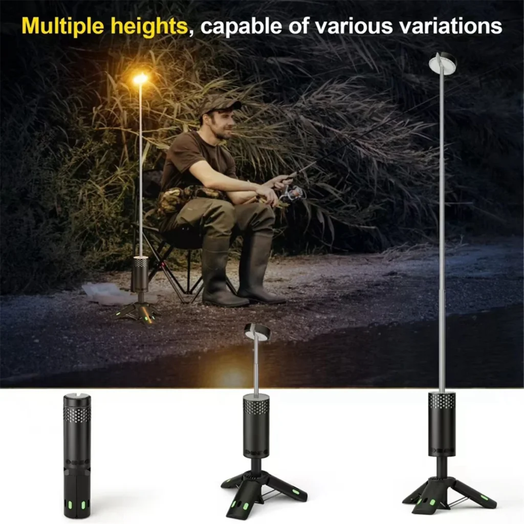 Luz telescópica para acampar al aire libre T35C, 10000mAh, luz LED portátil de trabajo, trípode magnético, Base, tienda, linterna telescópica para acampar