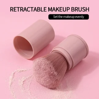 Brochas de maquillaje retráctiles, brochas suaves y esponjosas para mezclar base en polvo, colorete facial, brocha de cosméticos Kabuki, herramientas de maquillaje, 1 unidad