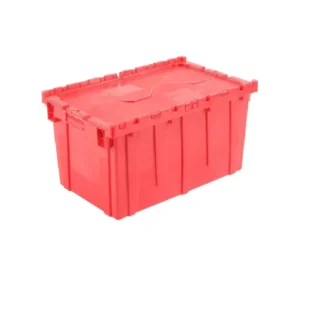 Recipiente de distribución con tapa con bisagras 27-3/16x16-5/8x12-1/2 Rojo