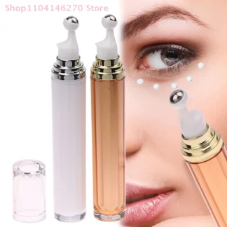 Botella vacía con rodillo para crema de ojos, contenedor de suero acrílico recargable con bomba de bola de rodillo de acero inoxidable, 20ml, 1 Uds.