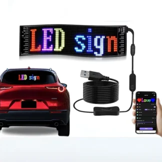 Panel de píxeles de matriz LED de ojo de diablo para camión, Control por aplicación, Graffiti, texto en desplazamiento, tablero de iluminación plegable suave, pantalla decorativa para parabrisas