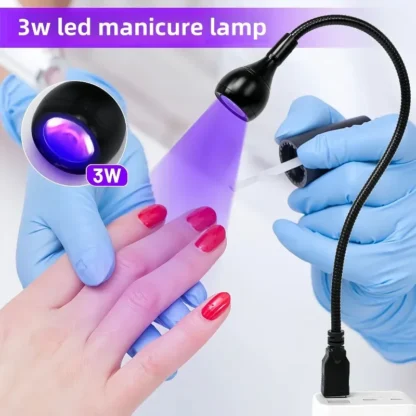 Lámpara LED UV para uñas con Clip, tubo de Metal Flexible, luz de curado de esmalte de Gel USB, Mini secador de escritorio para herramientas de manicura DIY
