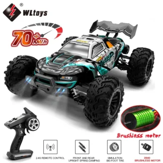 Coche teledirigido de alta velocidad para niños, vehículo con Control remoto LED, escala 1:16, 70 KM/H o 50 KM/H, 4x4, vs Wltoys 144001
