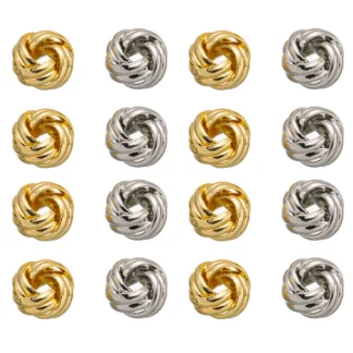 5/10 Uds. Cuentas espaciadoras redondas de tejido de latón chapado en oro de 14K para pulseras hechas a mano DIY collares accesorios de joyería al por mayor