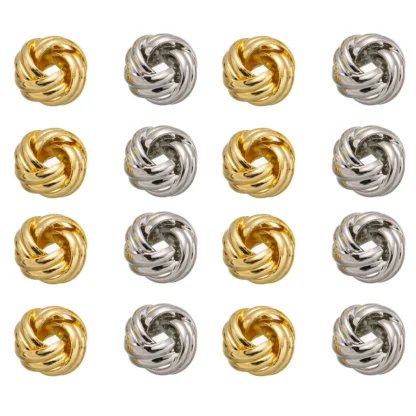 5/10 Uds. Cuentas espaciadoras redondas de tejido de latón chapado en oro de 14K para pulseras hechas a mano DIY collares accesorios de joyería al por mayor