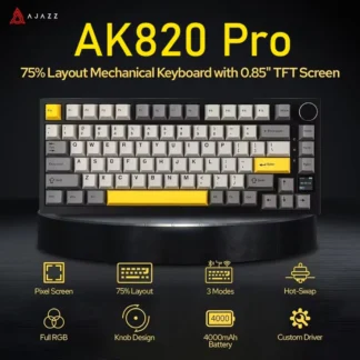 Ajazz AK820Pro teclado personalizado inalámbrico Bluetooth Esports teclado para juegos 75% estructura de junta intercambiable en caliente accesorios para juegos